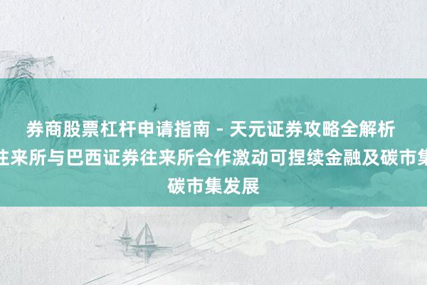 券商股票杠杆申请指南 - 天元证券攻略全解析 香港往来所与巴西证券往来所合作激动可捏续金融及碳市集发展